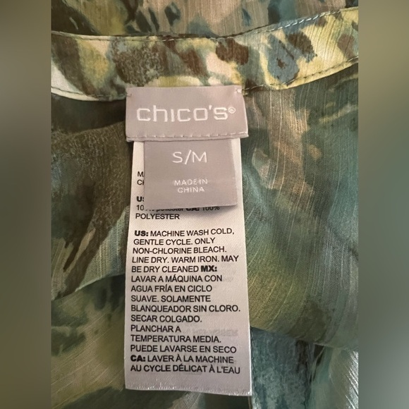 Chico’s Sheer One Button Blouse ⭐️ Small/Medium- NWOT - Picture 9 of 10